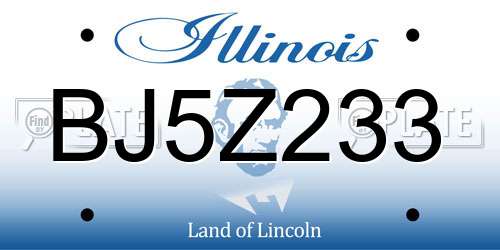 BJ5Z233 Illinois License Plate
