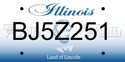 BJ5Z251 Illinois License Plate