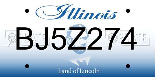 BJ5Z274 Illinois License Plate