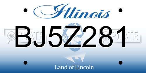 BJ5Z281 Illinois License Plate