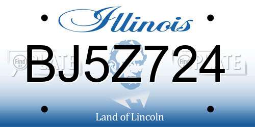 BJ5Z724 Illinois License Plate