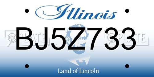 BJ5Z733 Illinois License Plate