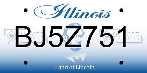 BJ5Z751 Illinois License Plate