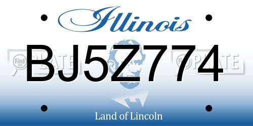 BJ5Z774 Illinois License Plate