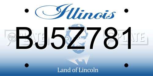 BJ5Z781 Illinois License Plate