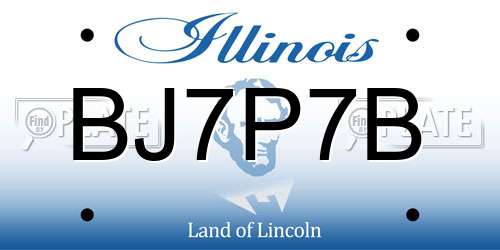 BJ7P7B Illinois License Plate