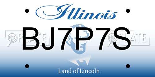 BJ7P7S Illinois License Plate