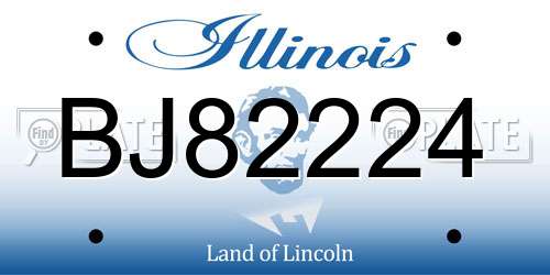 BJ82224 Illinois License Plate