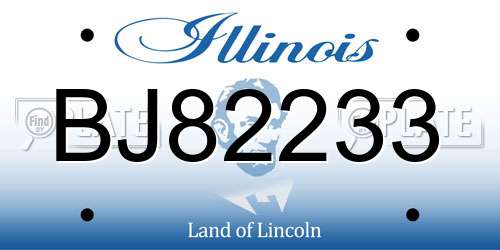 BJ82233 Illinois License Plate