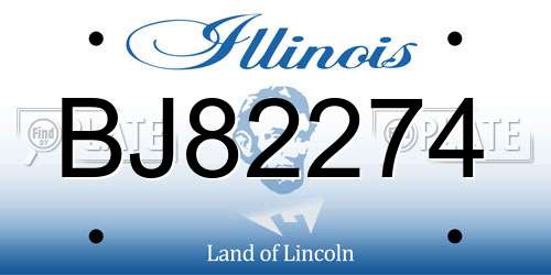 BJ82274 Illinois License Plate