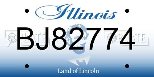 BJ82774 Illinois License Plate