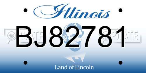 BJ82781 Illinois License Plate