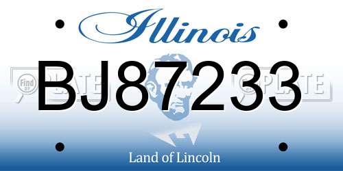 BJ87233 Illinois License Plate