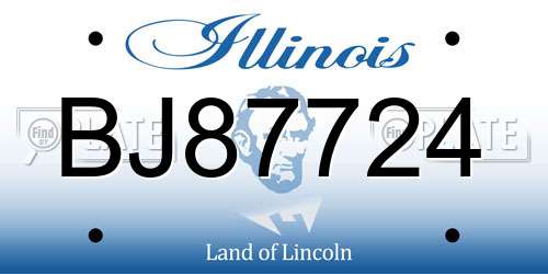 BJ87724 Illinois License Plate