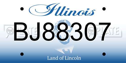 BJ88307 Illinois License Plate