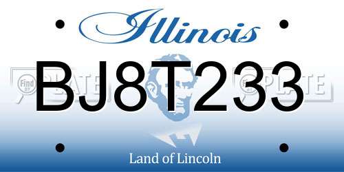 BJ8T233 Illinois License Plate