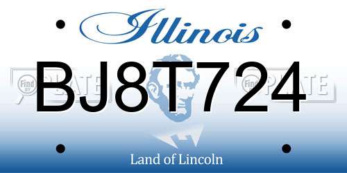 BJ8T724 Illinois License Plate
