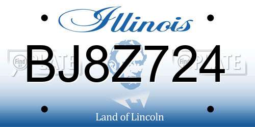 BJ8Z724 Illinois License Plate