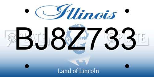 BJ8Z733 Illinois License Plate