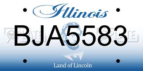 BJA5583 Illinois License Plate