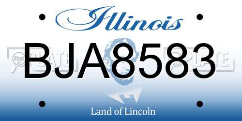 BJA8583 Illinois License Plate