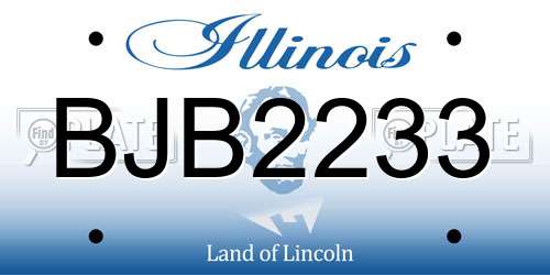 BJB2233 Illinois License Plate