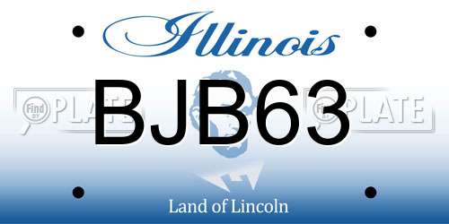 BJB63 Illinois License Plate