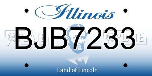 BJB7233 Illinois License Plate