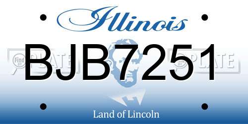 BJB7251 Illinois License Plate