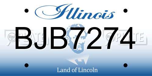 BJB7274 Illinois License Plate