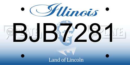 BJB7281 Illinois License Plate