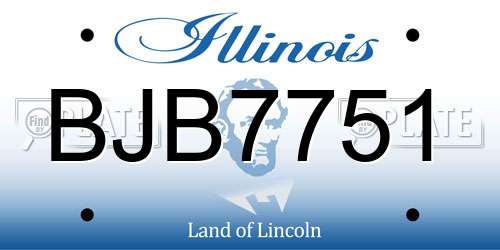 BJB7751 Illinois License Plate