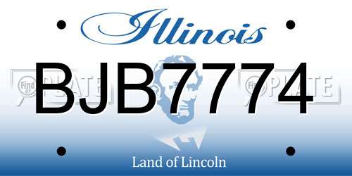 BJB7774 Illinois License Plate