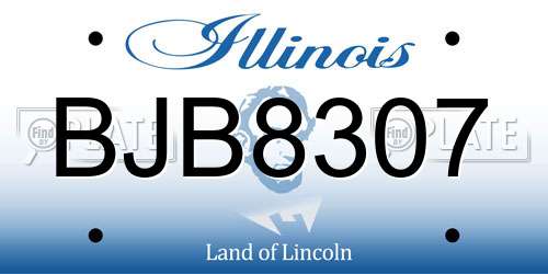 BJB8307 Illinois License Plate
