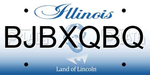 BJBXQBQ Illinois License Plate