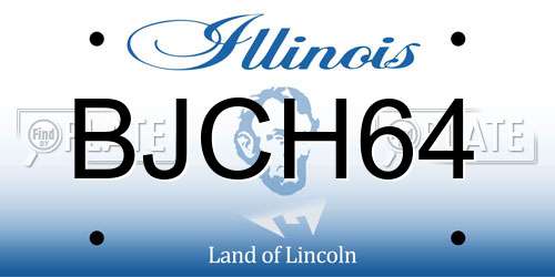 BJCH64 Illinois License Plate
