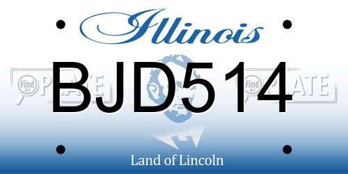 BJD514 Illinois License Plate