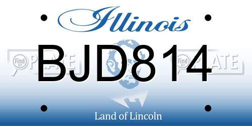 BJD814 Illinois License Plate
