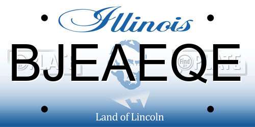 BJEAEQE Illinois License Plate