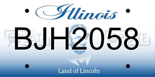 BJH2058 Illinois License Plate
