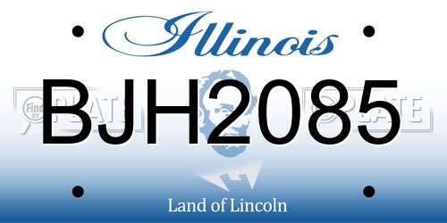 BJH2085 Illinois License Plate