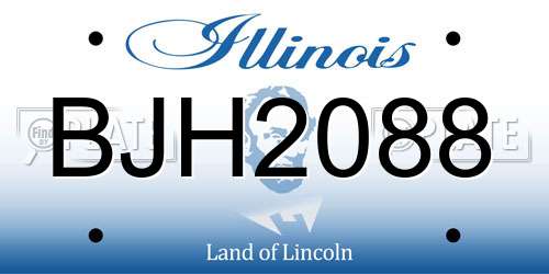BJH2088 Illinois License Plate