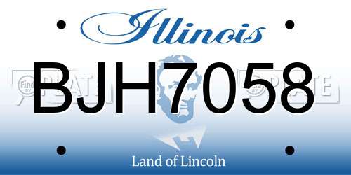 BJH7058 Illinois License Plate