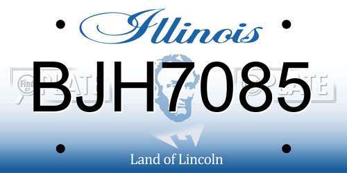 BJH7085 Illinois License Plate