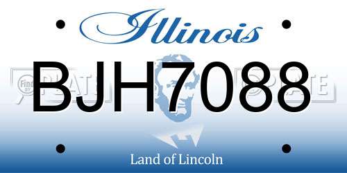 BJH7088 Illinois License Plate