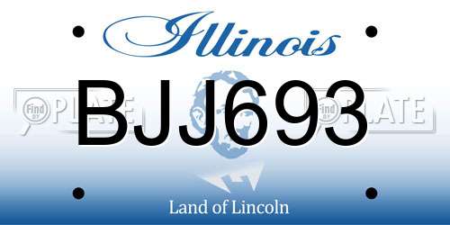 BJJ693 Illinois License Plate