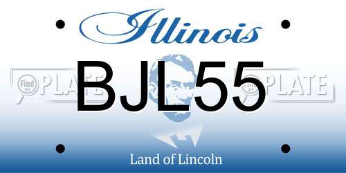 BJL55 Illinois License Plate