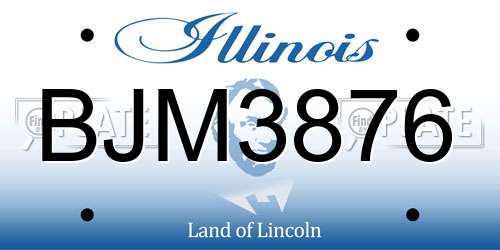 BJM3876 Illinois License Plate