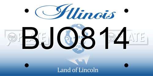 BJO814 Illinois License Plate