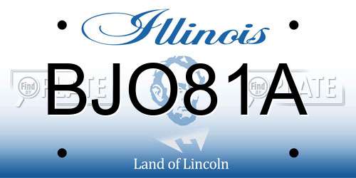 BJO81A Illinois License Plate